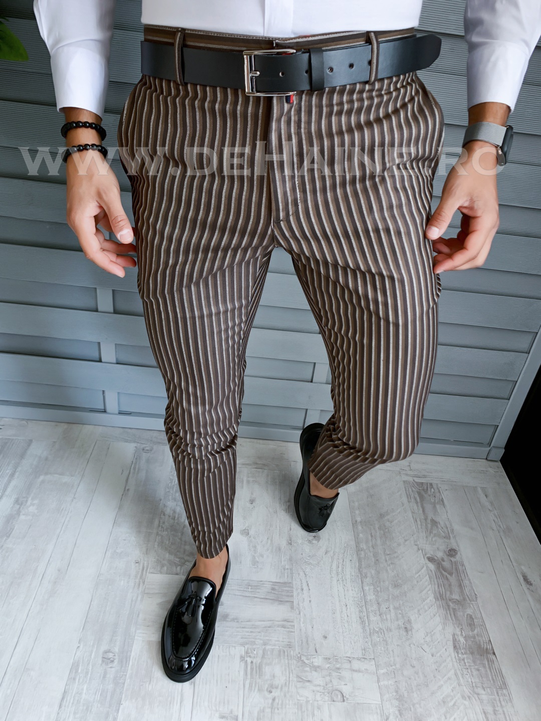 Pantaloni barbati eleganti maro B1749 /Z
